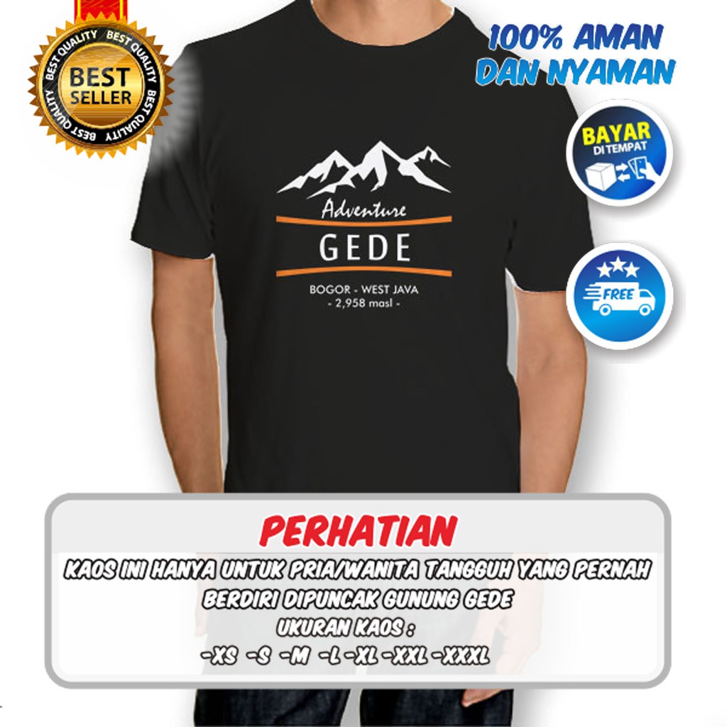 KAOS ADVENTURE - KAOS PRIA - PENDAKI - OUTDOOR - BAJU DISTRO - GUNUNG GEDE - LBSK OUTSHIRT  (190718)