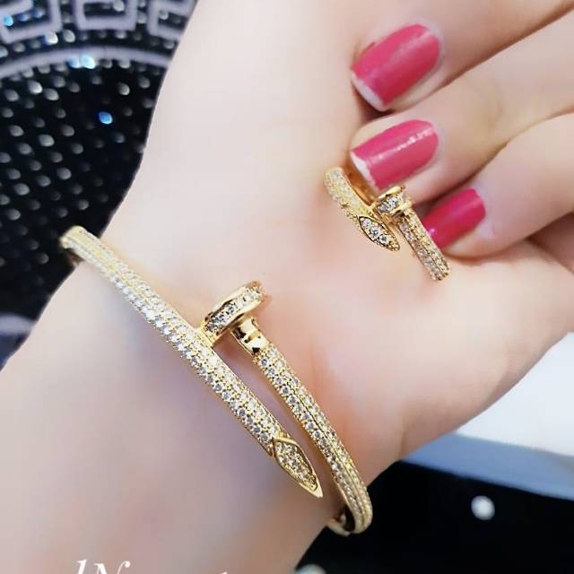 Xuping gelang dan cincin lapis emas 24k 0815k