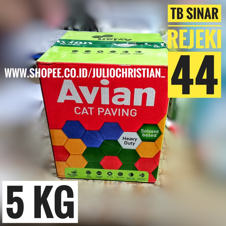 [INSTAN / SAMEDAY] AVIAN PAVING 5 KG CAT MINYAK JALAN ASPAL BETON LAPANGAN [TB Sinar Rejeki 44]