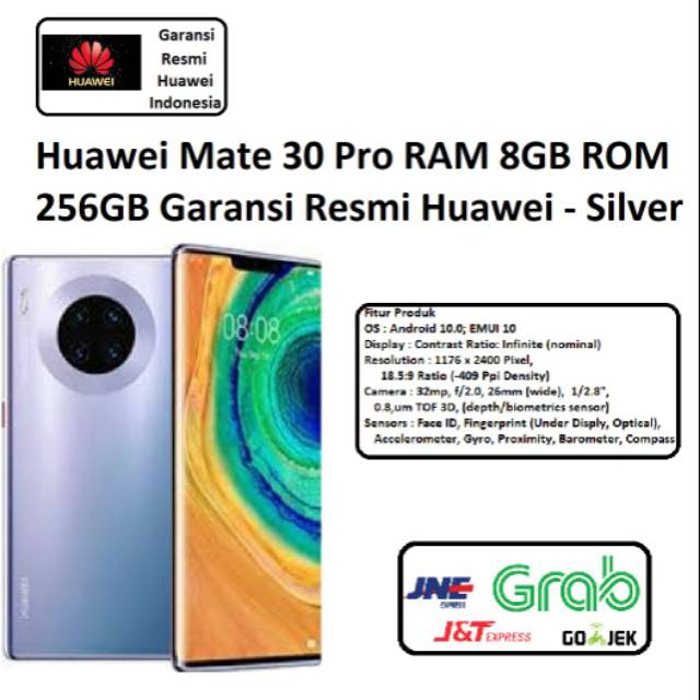 Huawei Mate  30 Pro 8/256 Ram 8gb Rom 256gb Garansi Resmi - Silver