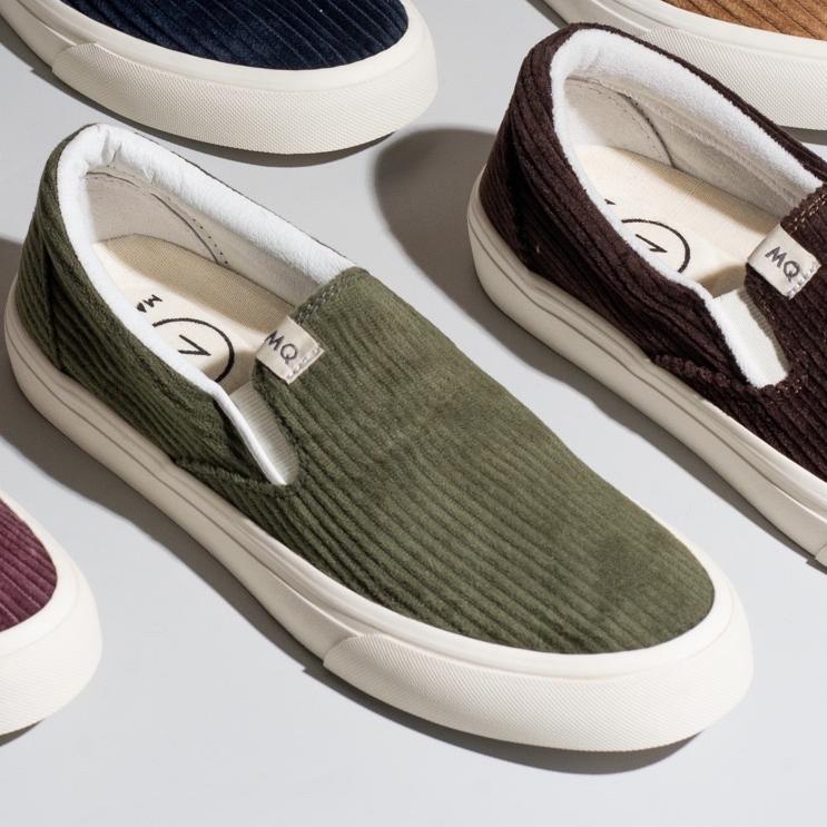 CODEXx4X8--MARQUE.CO Corduroy Slip-On - Olive Green, Sepatu untuk Pria & Wanita