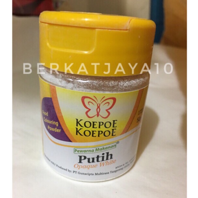 Pewarna Makanan Putih Opaque white Koepoe koepoe kupu kupu 50 Gram