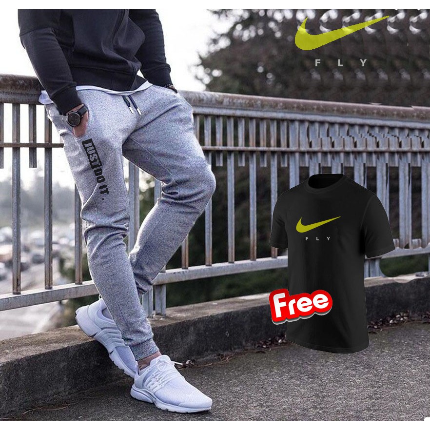  CELANA  TRAINING  PRIA  AD 206 HITAM LIST ABU OLAHRAGA 