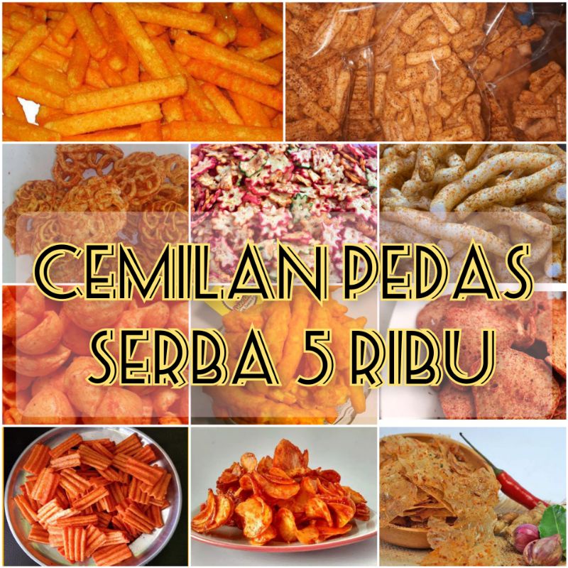 

CEMILAN SERBA 5 RIBU PEDAS | CEMILAN PEDAS | SNACK 5 RIBU | SNACK KILOAN | JAJANAN MURAH BASRENG PEDAS DAUN JERUK MIE LIDI KERIPIK KACA PEDAS