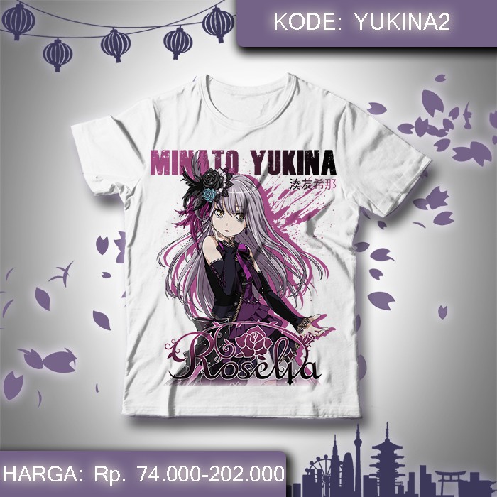 Baju Kaos Anime Bang Dream - Roselia Minato Yukina 2