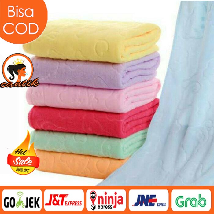 HANDUK BESAR MICROFIBER POLOS UKURAN BESAR 70 X 140 / HANDUK MANDI LEMBUT / HANDUK DEWASA