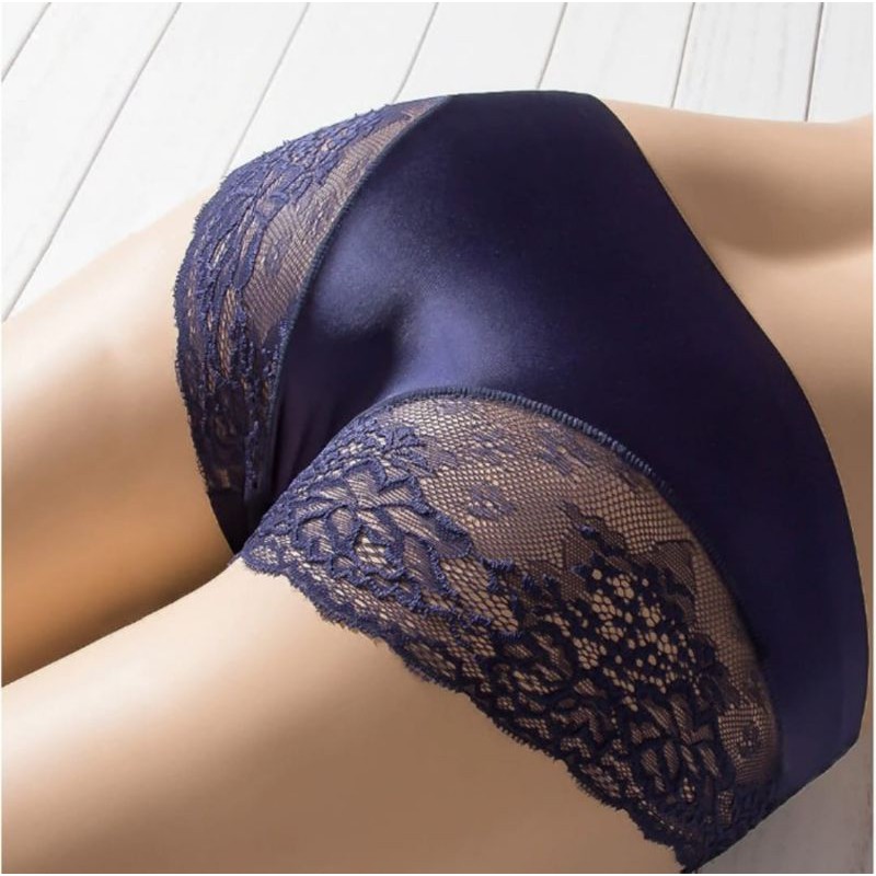 CELANA DALAM SEAMLESS RENDA BAHAN ICE SILK CD SEXY LACE WANITA