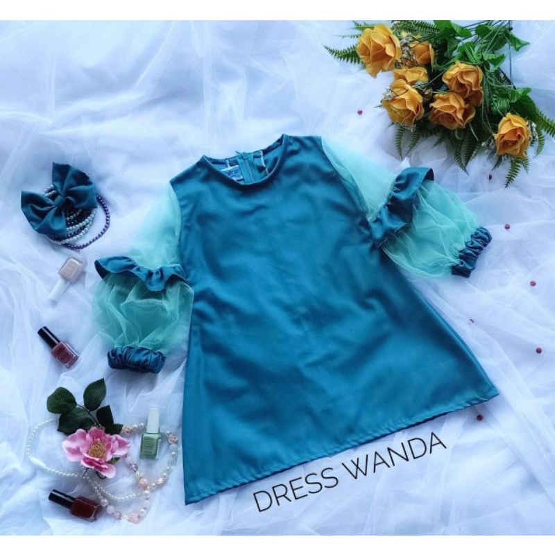 Dress Wanda | dress cewek | dress warna warni | dress princess | dress brokat | dress bunga | dress anak | dress dewasa | dress couple | baju pesta | baju lebaran