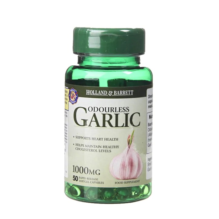 Holland & Barrett Odourless Garlic Vegan With Allicin 1000mg, 50 Capsules