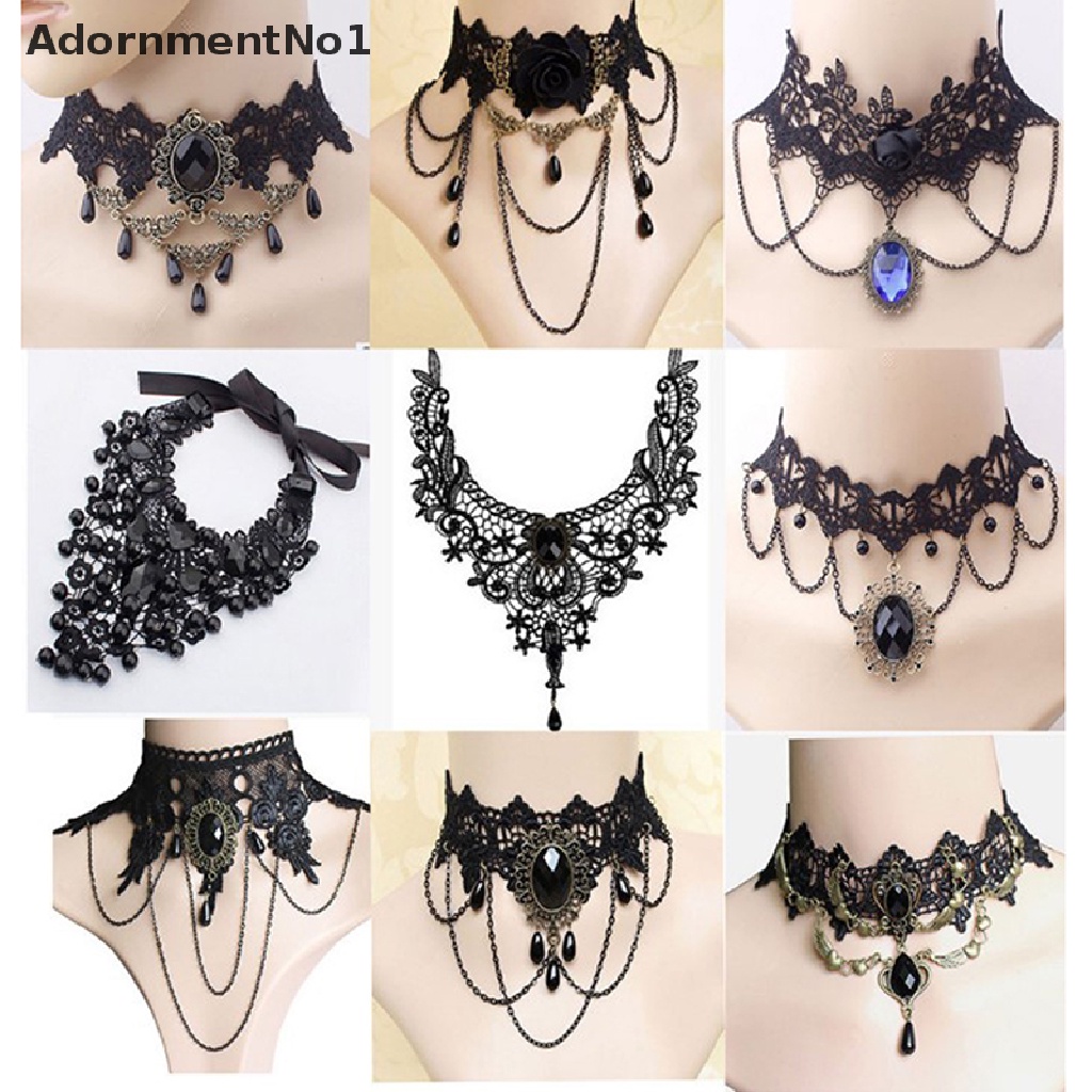 (AdornmentNo1) 1pc Kalung Choker + Liontin Gaya Vintage / Gothic Untuk Wanita