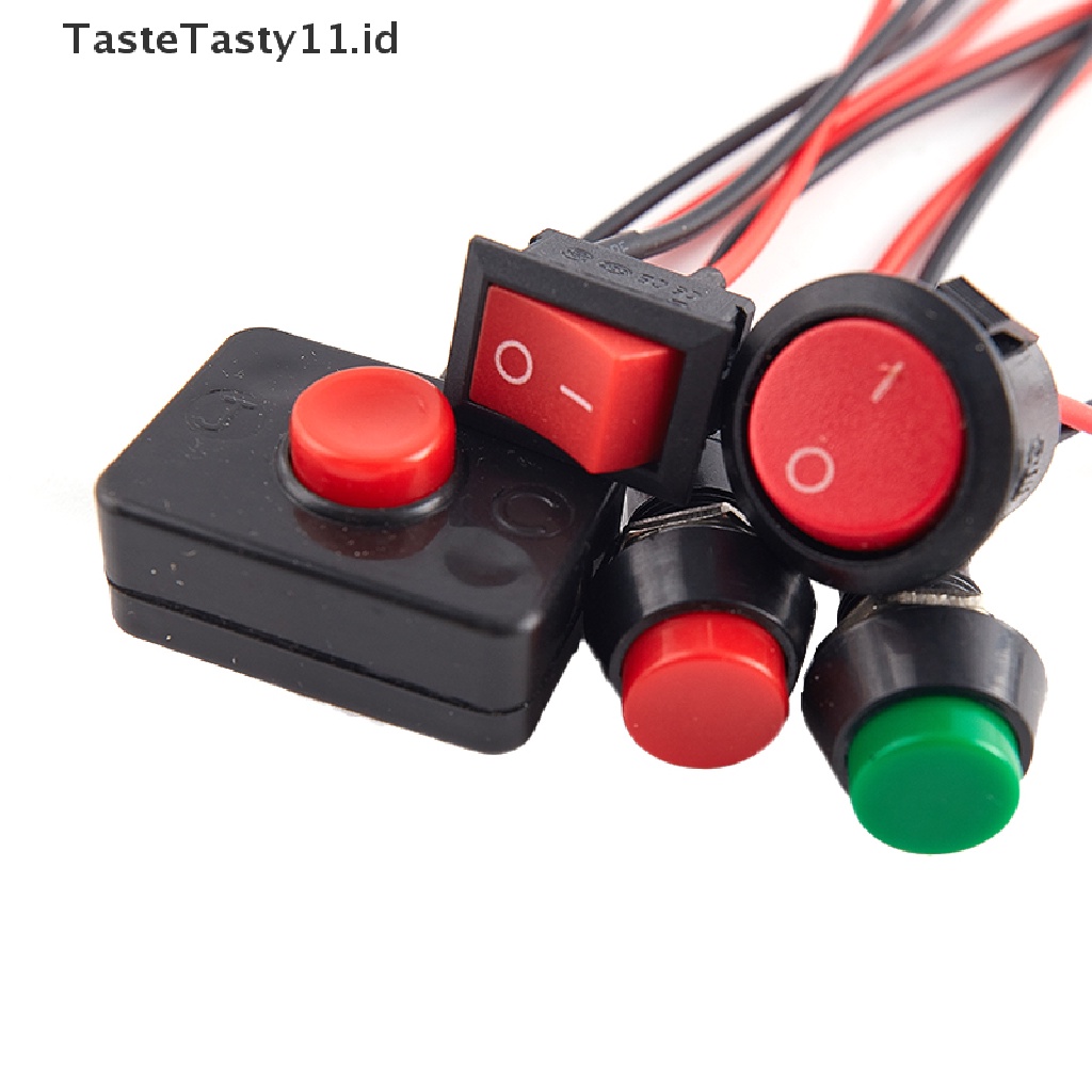 【TasteTasty】 Push Button Switch Waterproof Small Car Circuit Wire Mini Boat Round Wire .