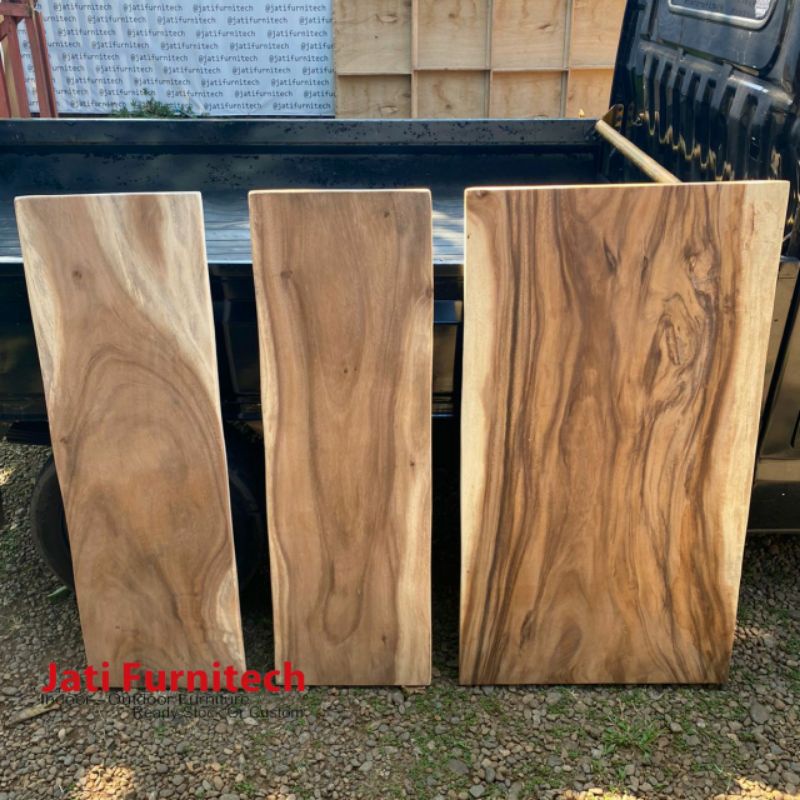 papan kayu suar - top meja kayu suar - tebal 4cm alami