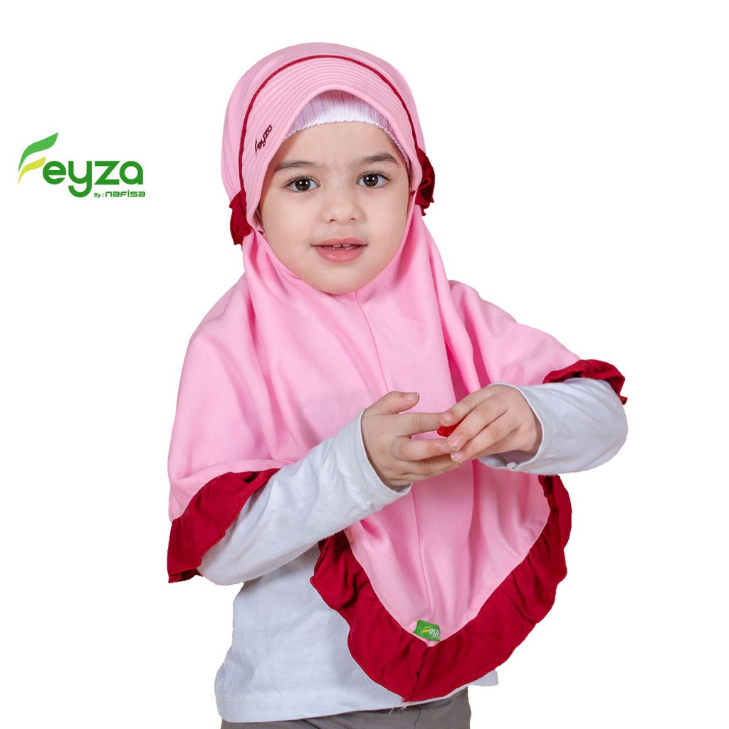 Jilbab Instan Anak Feyza Bryna | Hijab Instan Bergo Anak Kaos Kerudung Instan Anak Bergo 3 - 4 Tahun