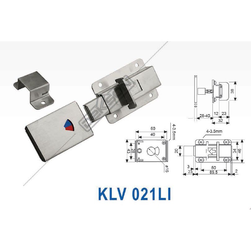 KUNCI LAVATORI DEKKSON KLV 021LI SSS Handle Kunci Slot Geser WC Dekson