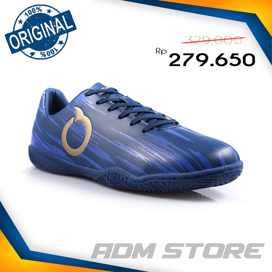 Sepatu Futsal Ortuseight Raven In Deep Blue/Gold Original 100%