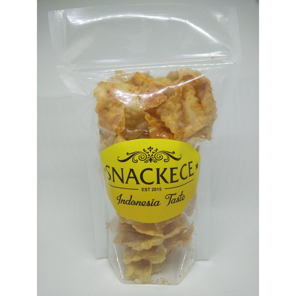 

Keripik pangsit / kerupuk pangsit Tasikmalaya kemasan standing pouch 95gr