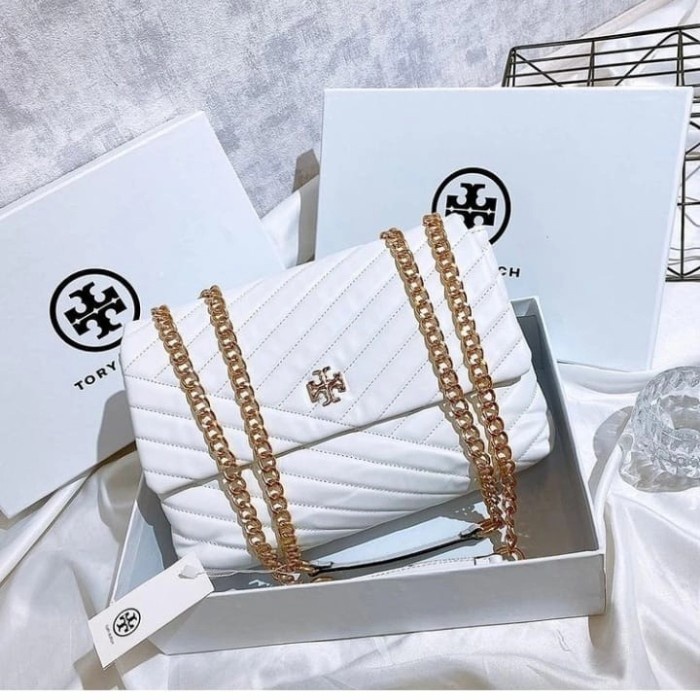 Tas Selempang Wanita Dewasa Import Slingbag Tory Burch Rantai Original - Putih Stok Terbatas