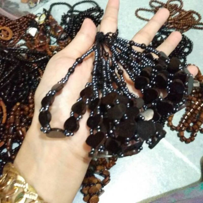 Gelang Kokka Hitam Motif Love (Dewasa)