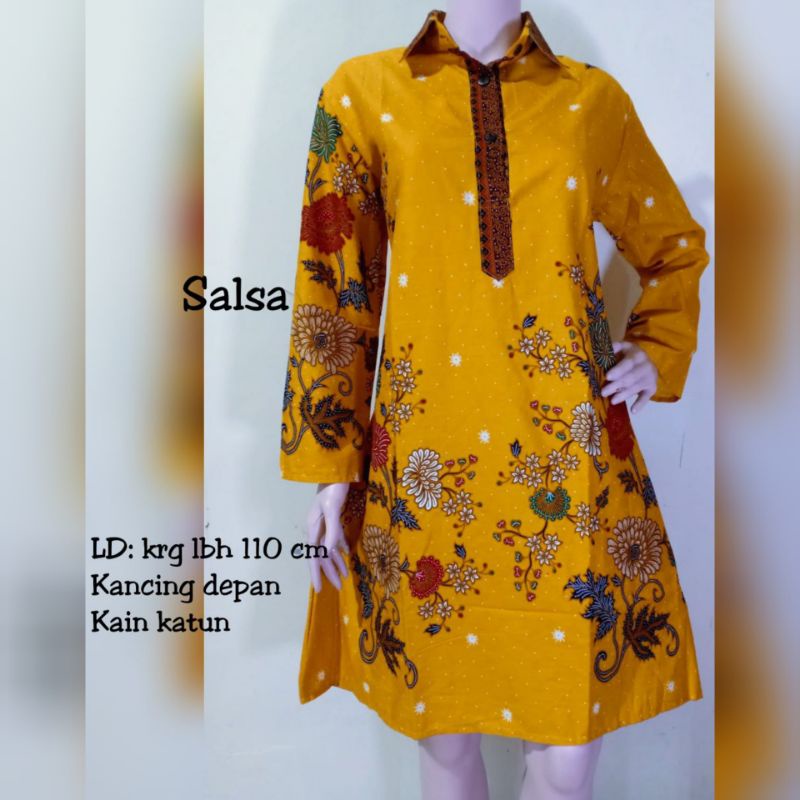 TUNIK BATIK MODERN KERAH KANCING DEPAN UNGGUL JAYA