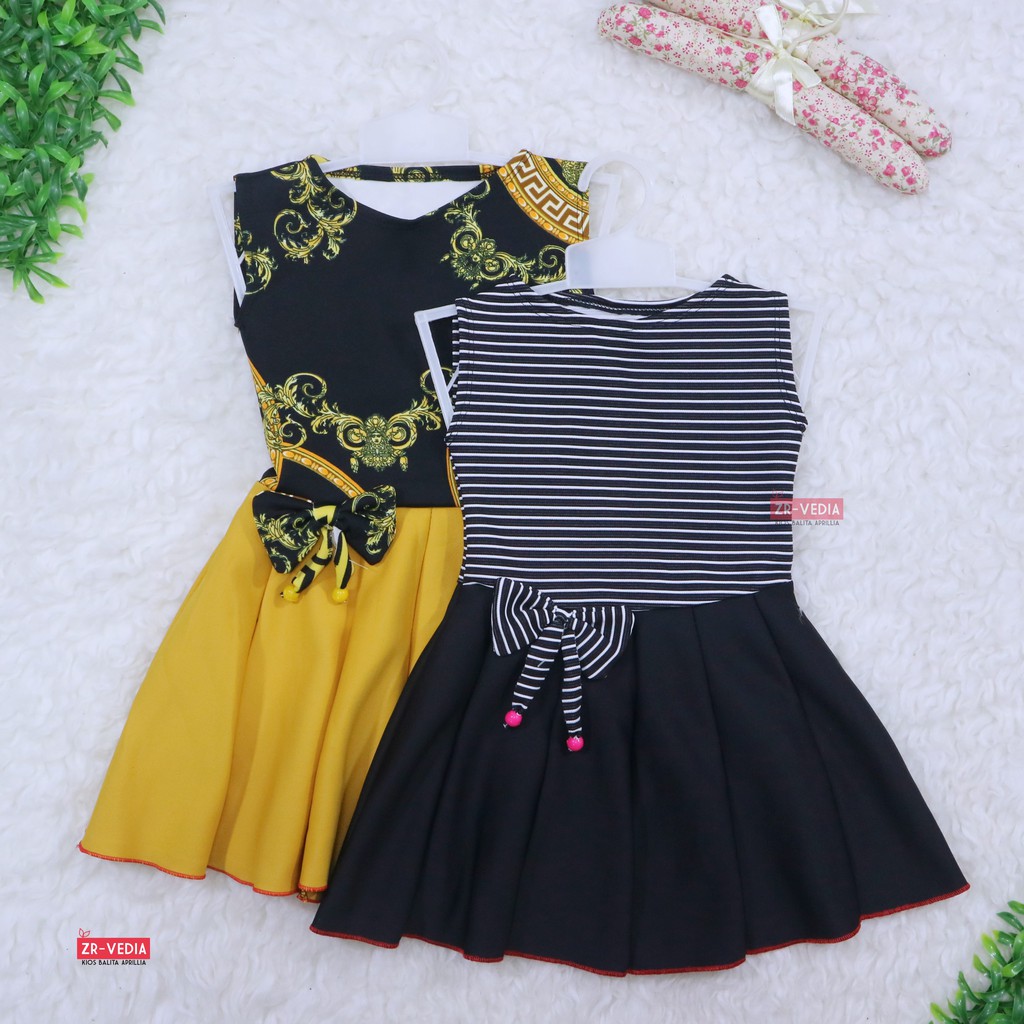 Dress Angel uk 1-2 tahun / Dres Anak Perempuan Cewek Baju Motif Murah Casual Pesta Yukensi Adem