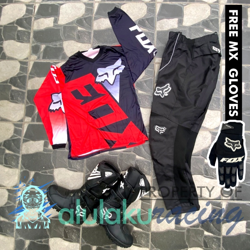 Jersey, Celana, Sarung Tangan &amp; Sepatu SV Fullset MX Trail Motocross - Paket Bundling FOCTSV130101-F41