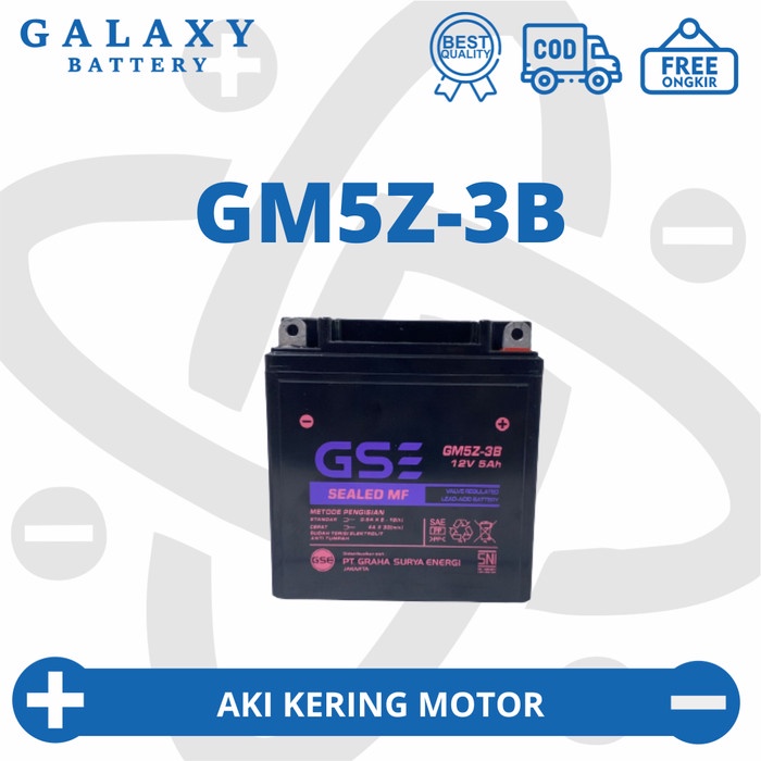 Jual Aki Motor Vega, Crypton, Sigma, Alfa IIR GM5Z-3B GS E Accu MF