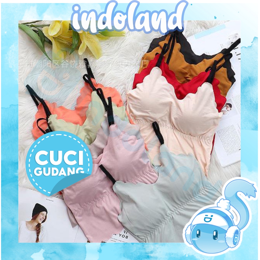 ☀ INDOLAND ☀ B049 Bra Wave Casual Kemben Lembut Warna Polos Untuk Fitness Yoga Import Cod