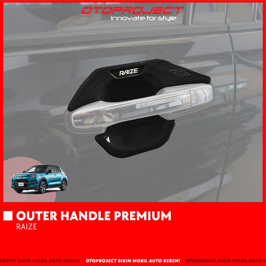 Outer Handle Mangkok Raize Rocky 2021 Premium Chrome Black Carbon