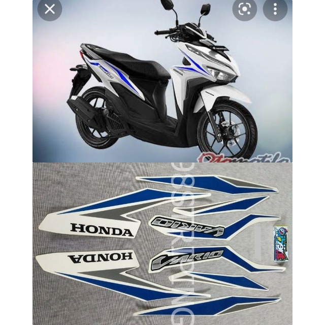 STIKER STRIPING LIS STANDAR ORI NEW HONDA VARIO 125 BIRU TAHUN 2018