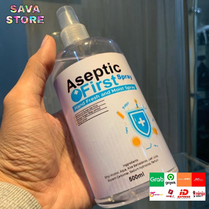 Hand Sanitizer Cair Spray ASEPTIC FIRST berizin BPOM HANDSANITIZER 500ml