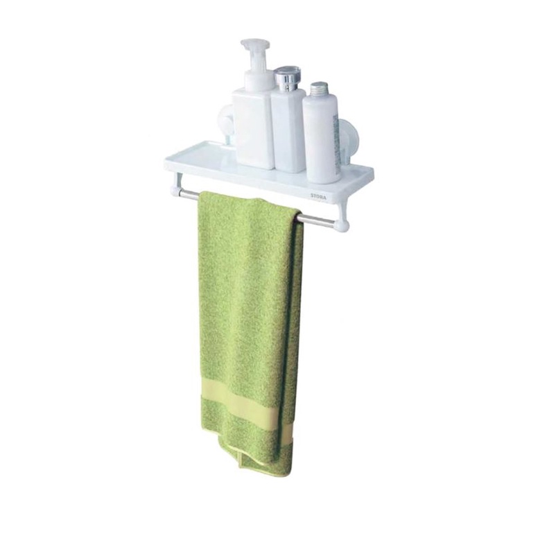 Ace Hardware Stora Rak Kamar Mandi Dengan Gantungan Handuk SUCTION SHELVES WITH TOWEL RACK