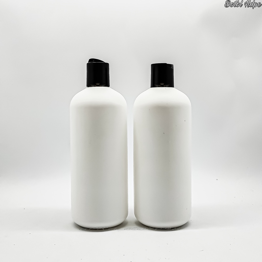 Botol 500ml HDPE Putih Prestop Hitam Botol 500ML HDPE Tutup Prestop HITAM