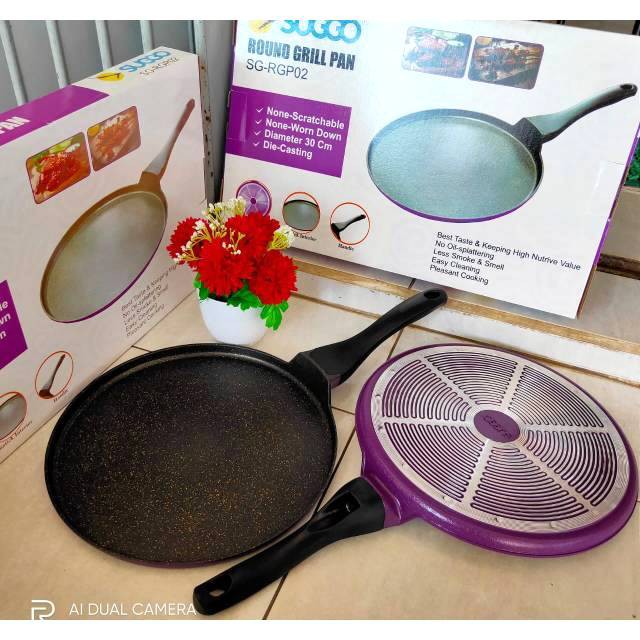 Suggo Round Grill Pan SG-RGP01 - Alat Panggang Serbaguna Anti Lengket