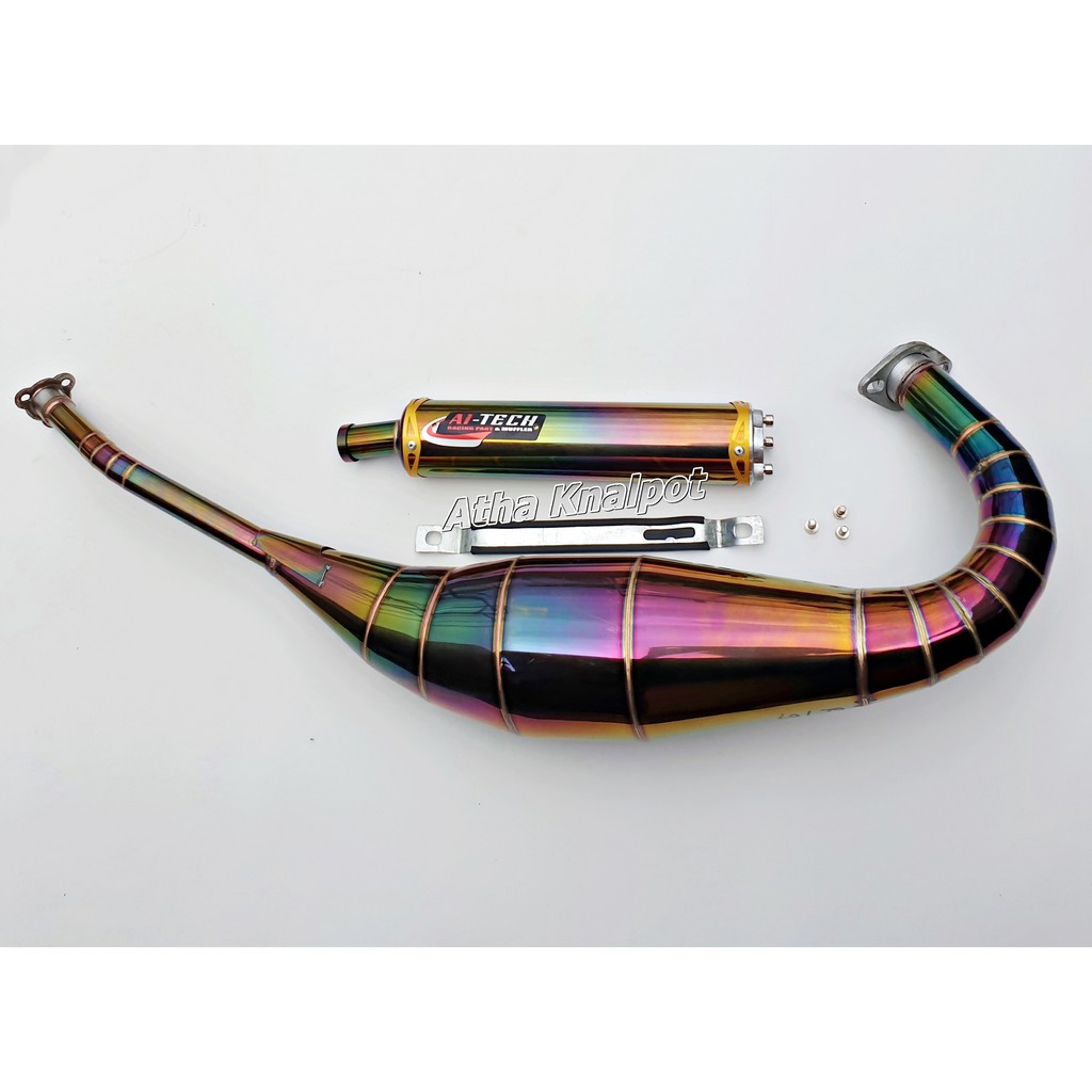 Knalpot Aitech Ninja R RR SS 2tak pelangi Stainless