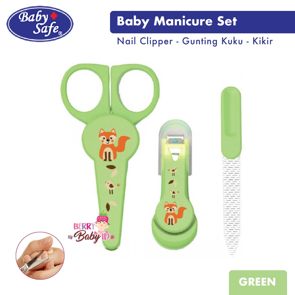 Baby Safe Paket Manicure Set Gunting Kuku Bayi Nail Clipper dan Kikir BBS019 Berry Mart