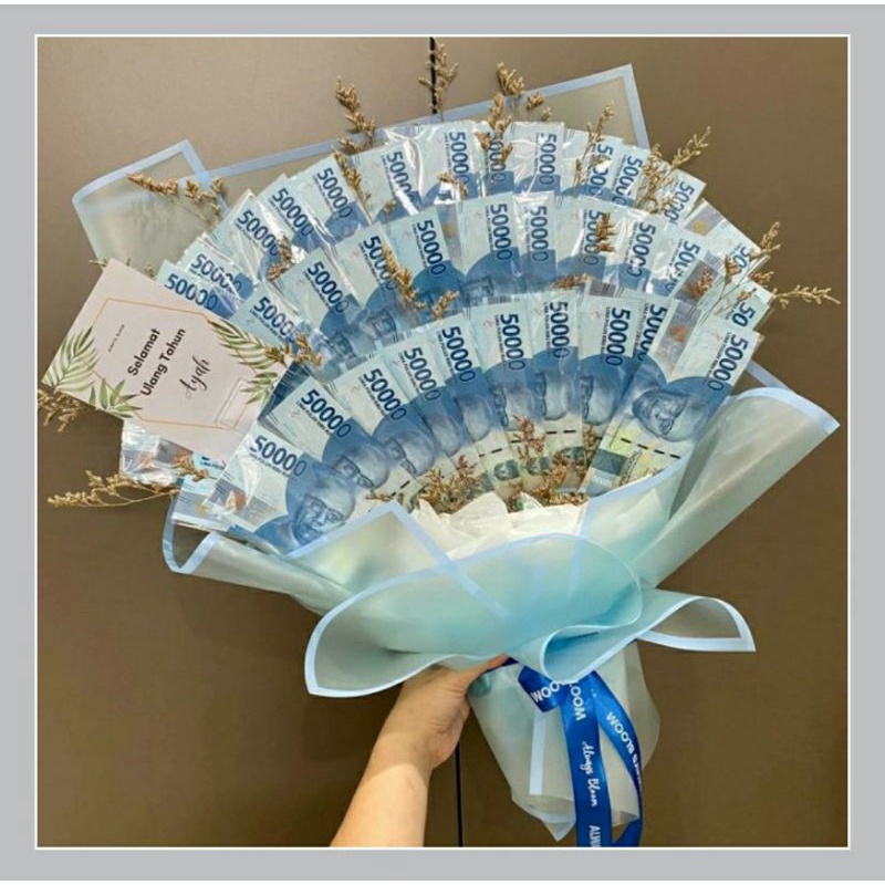 BUKET UANG/BUKET BUNGA UANG/MONEY BOUQUET/HADIAH KADO ULANG TAHUN