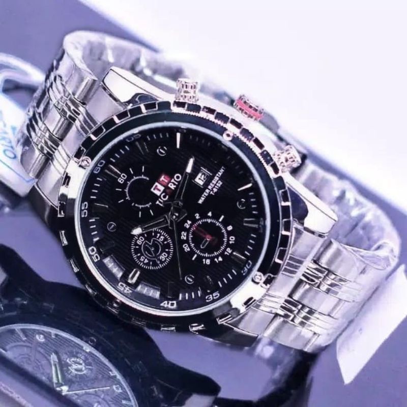 TICARTO T-6152 ORIGINAL TANGGAL AKTIF FULL STAINLESS STEEL WATER RESISTANT / JAM TANGAN PRIA / JAM T