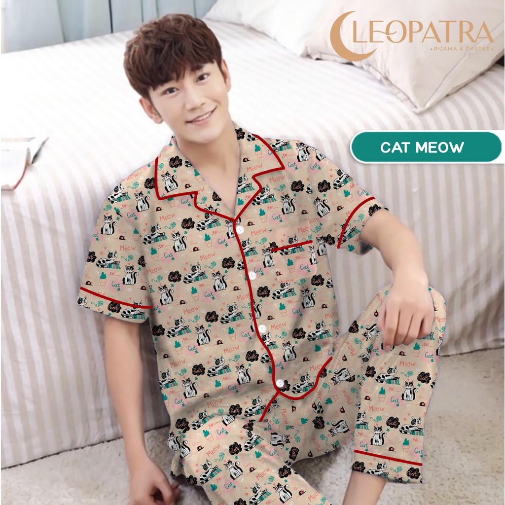 Cleopatra Piyama Jumbo Remaja Dewasa Pria Size XXL Aneka Motif Karakter Baju Tidur Lengan Pendek Celana Panjang