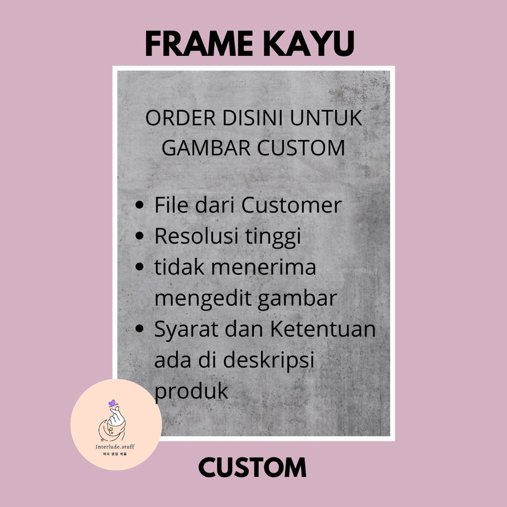 Poster Frame Kayu Custom Ukuran A4