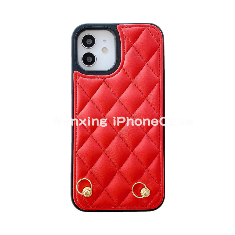 Hard Case Bahan Kulit Domba Untuk Iphone 13 12 11 Pro X Xs Max Xr Anti-lost Protective Cover