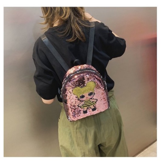 Tas Sekolah Anak Perempuan Karakter LED Ransel Import BackpacK Tas Sequin Multifungsi Tas Selempang Anak Sequin 3D Azgalery T159