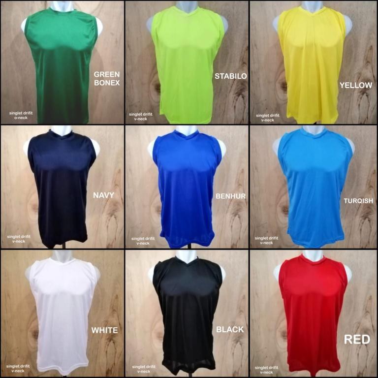 Berkualitas  Baju olahraga polos SINGLET DRIFIT V-NECK kaos singlet futsal voli badminton murah