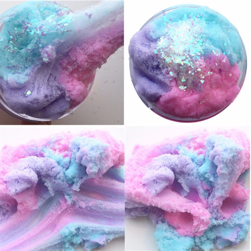 Mary Hand Squeeze Colorful Fluffy Slime Dempul Mainan Lubang Angin Miniatur Novelty Mainan Cowok Cewek Hadiah Paskah Slime Telur Mainan Clay