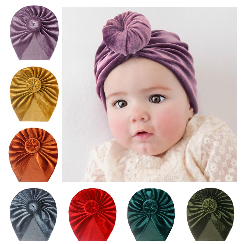 CG TB4-Turban Anak Bayi Donut Velvet Import
