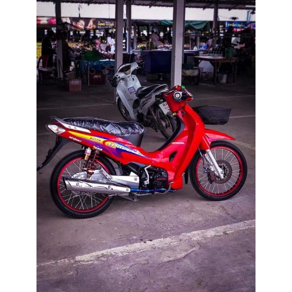 striping wave 125 karisma full merah