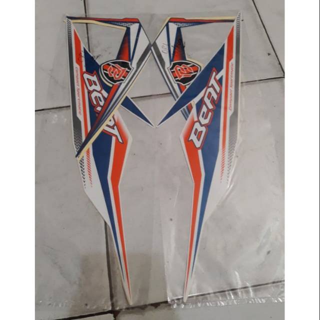 Striping Standar Ori Honda Beat FI New Tahun 2019 Warna Biru Putih