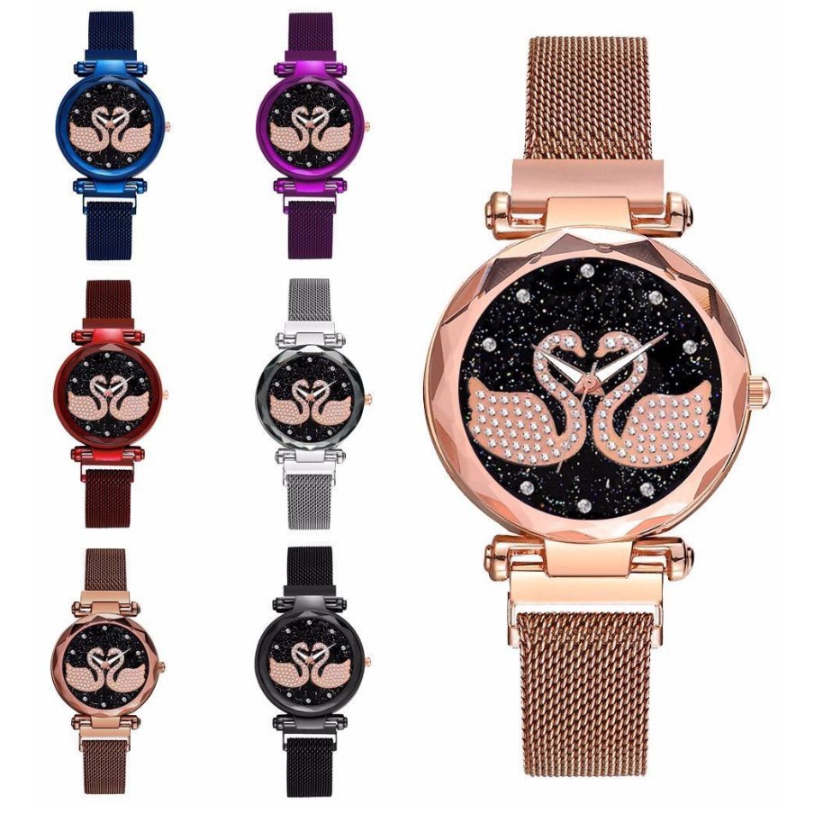 ✅Grosir Jam Senen - Jam Tangan Wanita Magnet Angsa Swarosvsky SWAN import grosir premium JF043