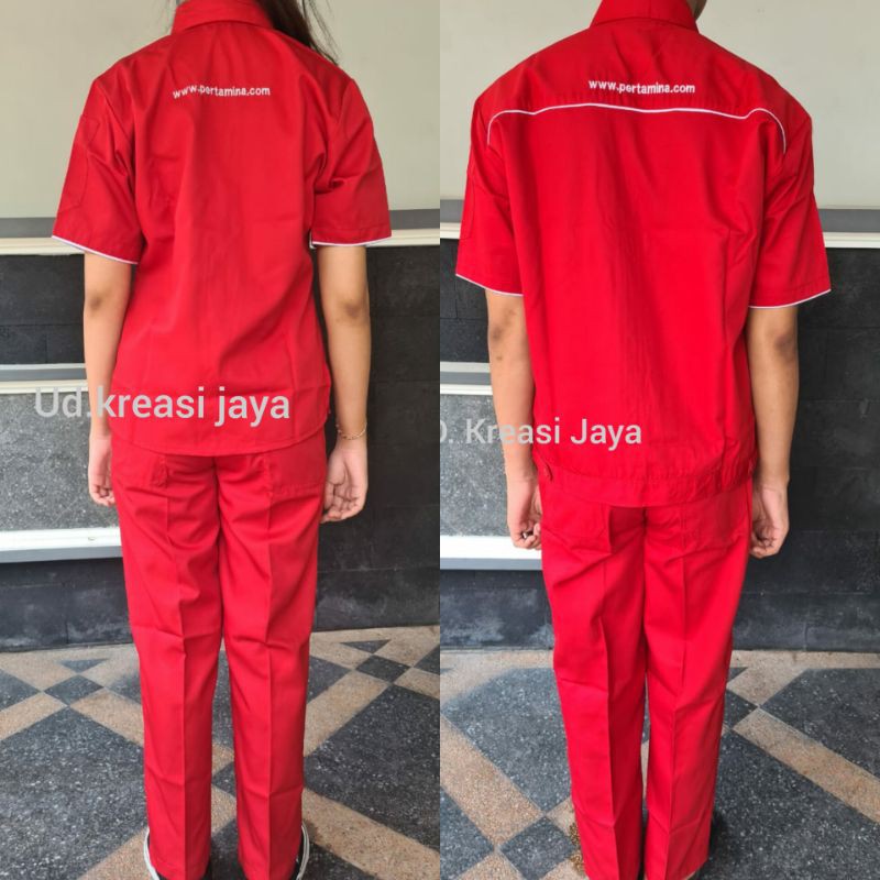 PAKET TERLENGKAP Seragam OPERATOR SPBU + Topi + Tas Pinggang