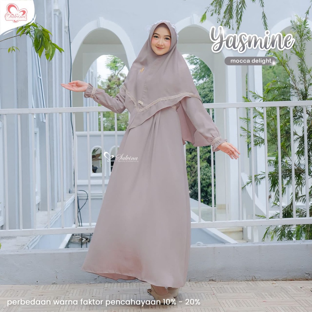 Baju Gamis Syari  Baju Gamis Syari Jumbo Gamis Yasmin Mocca Delight