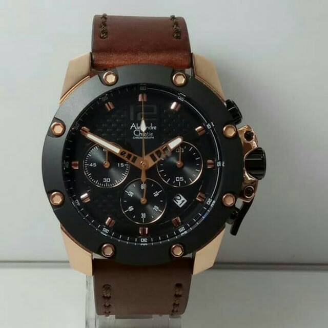 Jam tangan Alexandre christie Ac6290 Leather original